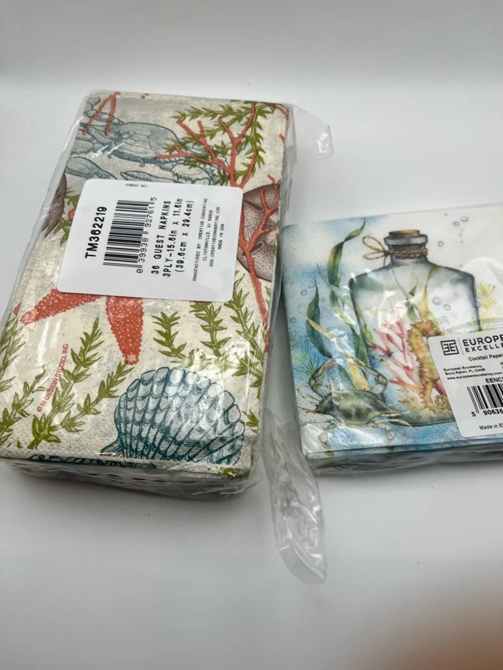 Beach Themed Paper Napkins Two Partial Packs please read description.